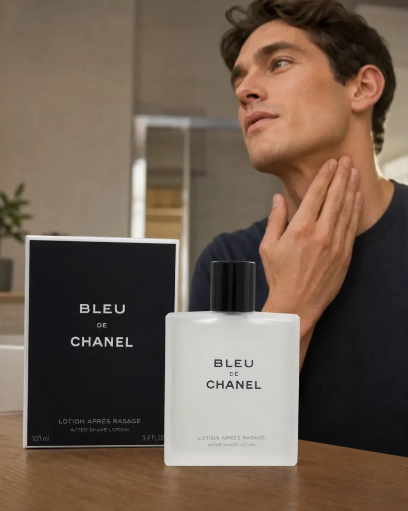 Chanel Bleu De Chanel Pour Homme After Shave Lot. - sfeerfoto in gebruik