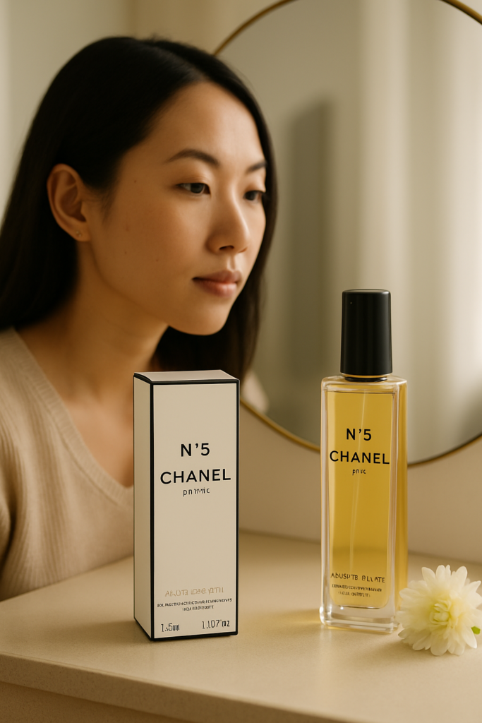 Chanel No 5 EDT Spray Refill - sfeerfoto kaptafel