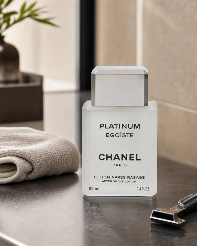 Chanel Platinum Egoiste Pour Homme After Shave Lotion - sfeerfoto kaptafel