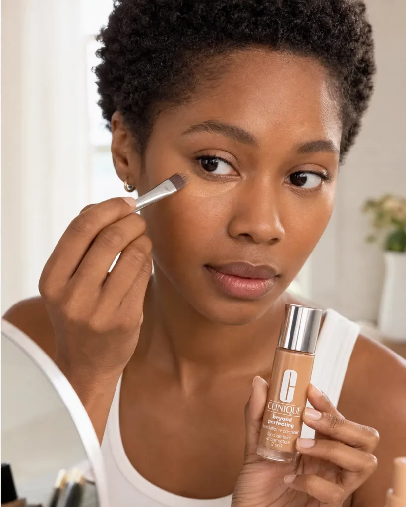 Clinique Beyond Perfecting Foundation + Concealer #09 Neutral - sfeerfoto application