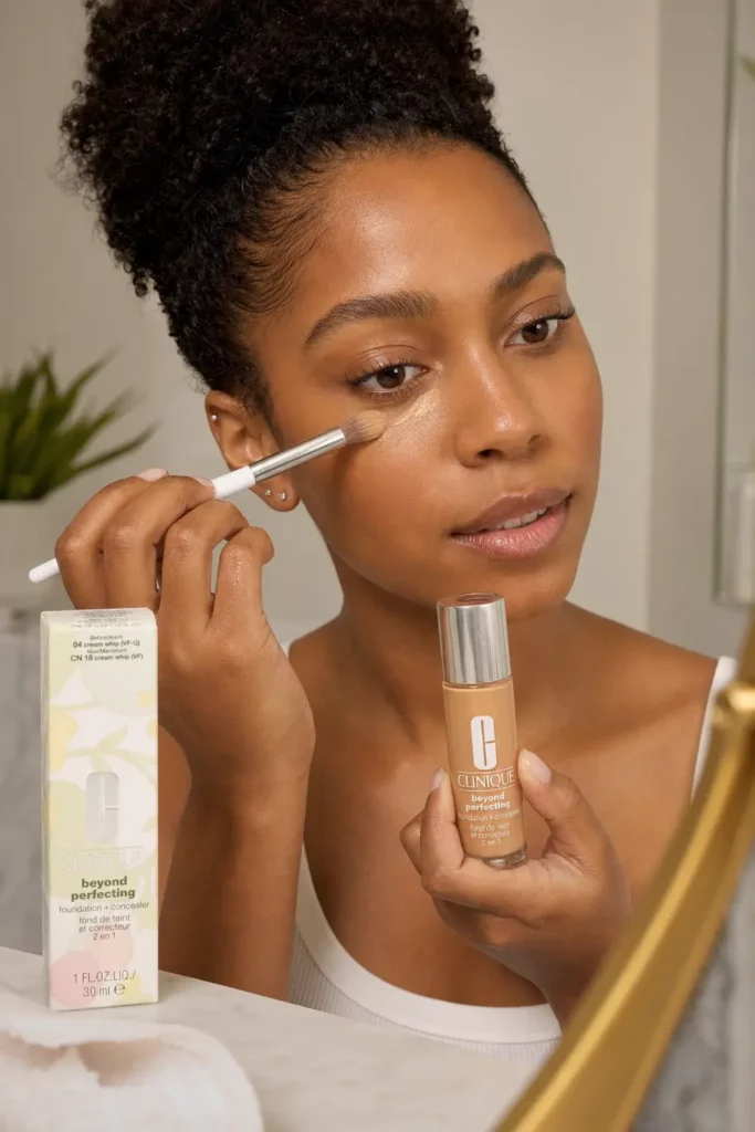 Clinique Beyond Perfecting Foundation + Concealer CN 18 Cream Whip - sfeerfoto application