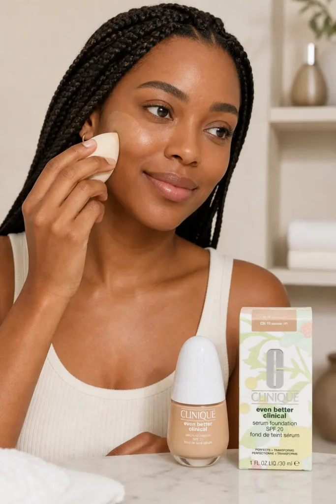 Clinique Even Better Clinical Serum Foundation SPF20 - CN 10 Alabaster - sfeerfoto application