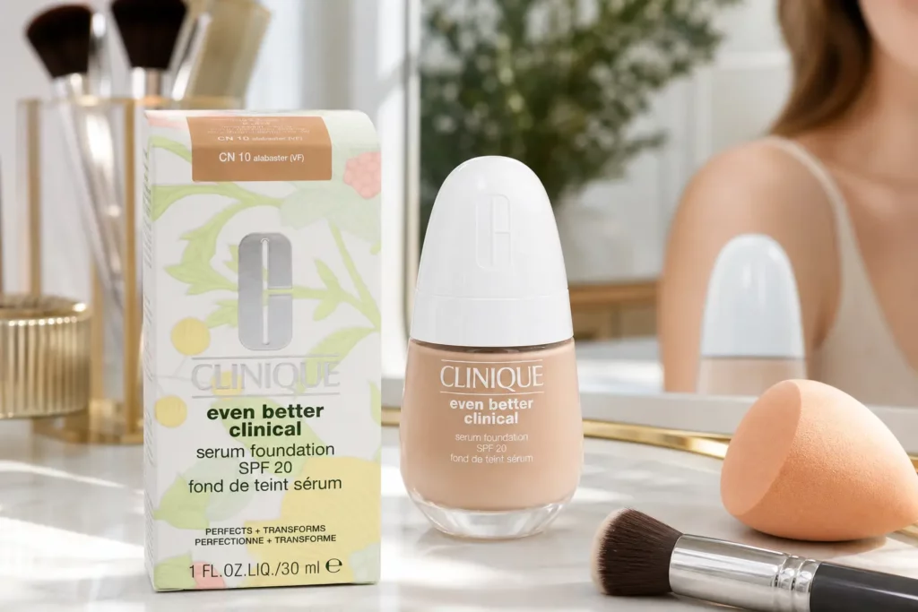 Clinique Even Better Clinical Serum Foundation SPF20 - CN 10 Alabaster - sfeerfoto shade-setting
