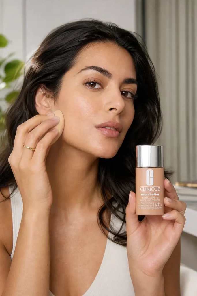 Clinique Even Better foundation SPF15 CN 10 Alabaster - sfeerfoto application