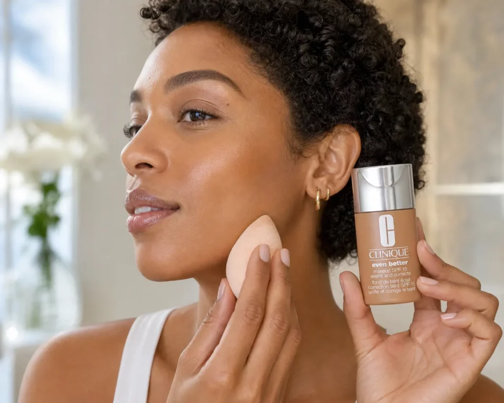 Clinique Even Better foundation SPF15 CN 18 Cream Whip - sfeerfoto application