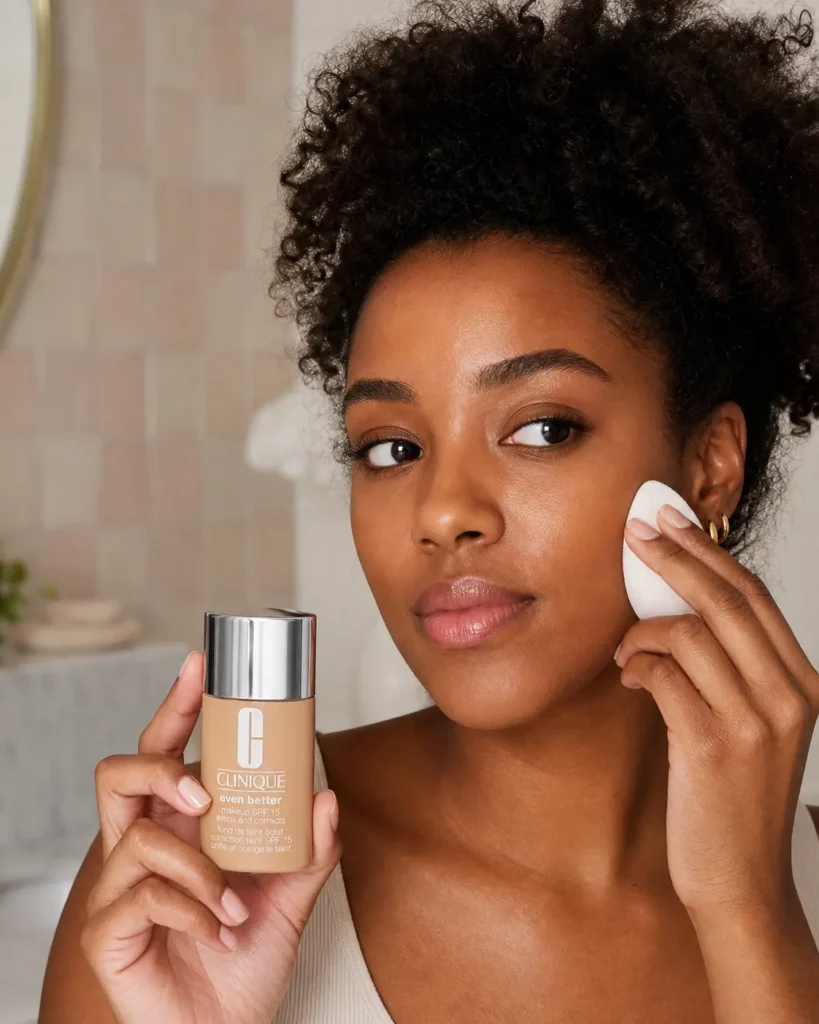 Clinique Even Better foundation SPF15 CN 28 Ivory - sfeerfoto application