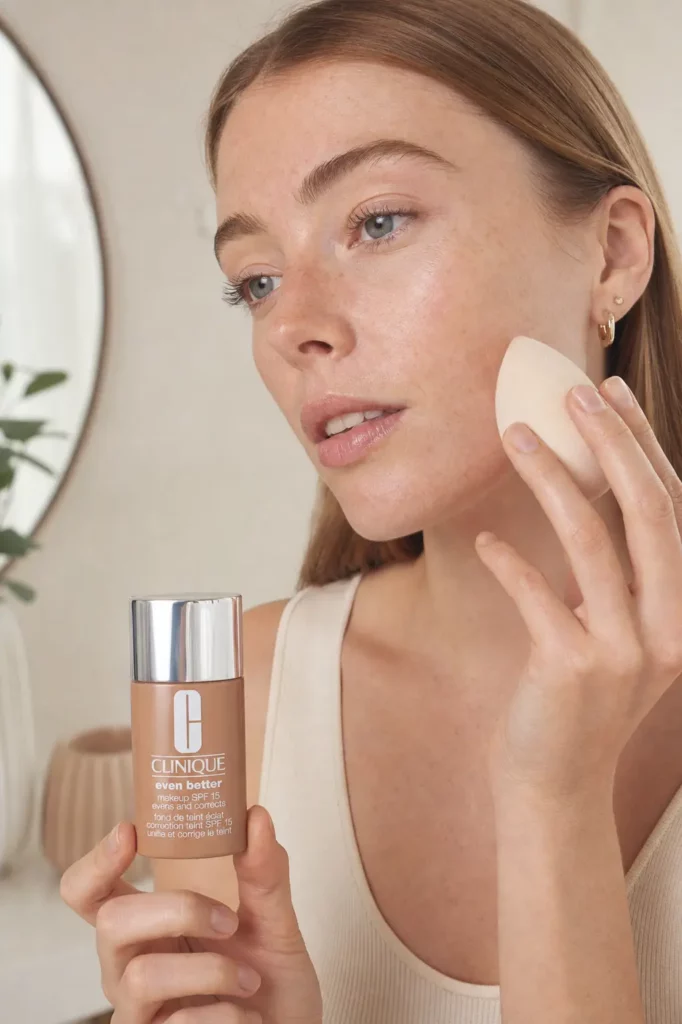 Clinique Even Better foundation SPF15 CN74 Beige - sfeerfoto application
