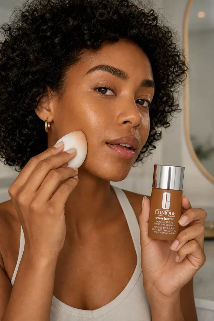 Clinique Even Better foundation SPF15 WN 114 Golden - sfeerfoto application