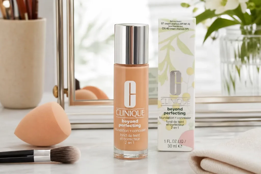 Clinique Even Better Refresh Hydrating & Repairing Makeup SPF25 CN 40 Cream Chamois - sfeerfoto shade-setting