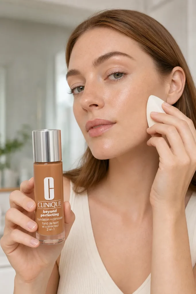 Clinique Even Better Refresh Hydrating & Repairing Makeup SPF25 WN 112 Ginger - sfeerfoto application
