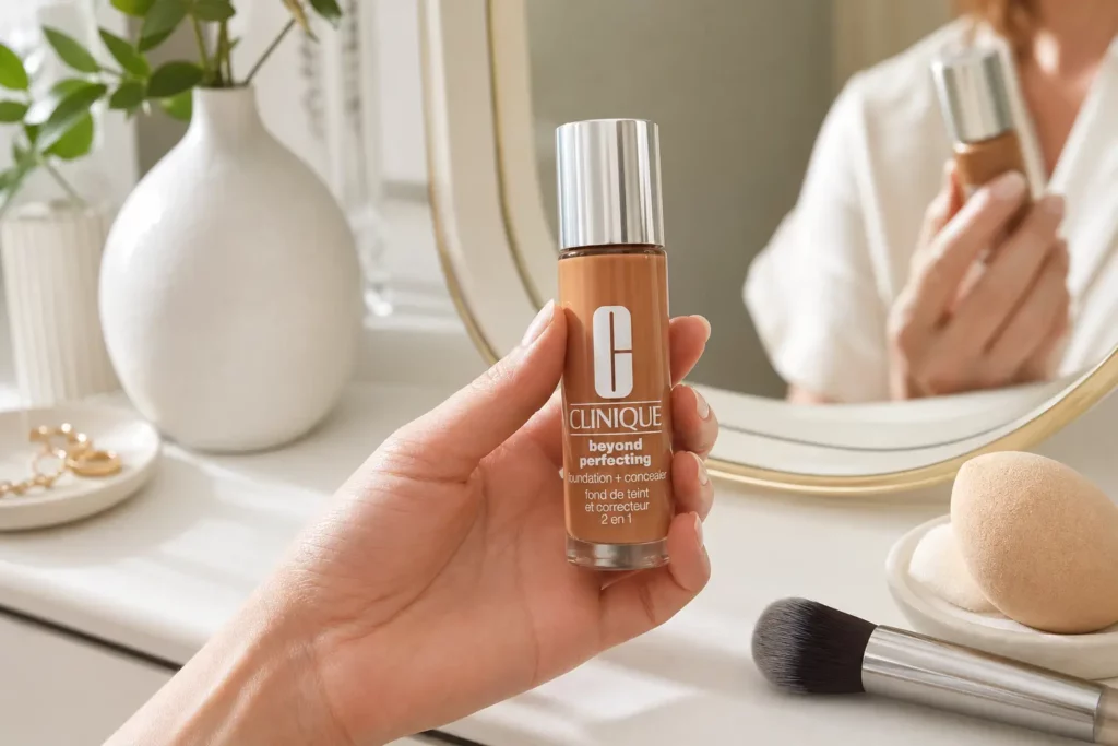 Clinique Even Better Refresh Hydrating & Repairing Makeup SPF25 WN 112 Ginger - sfeerfoto shade-setting