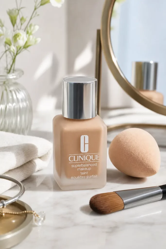 Clinique Superbalanced Makeup SPF 15 CN44 Golden - sfeerfoto shade-setting