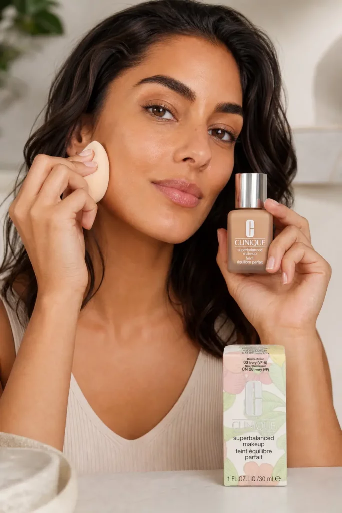 Clinique Superbalanced makeup SPF15 CN28 ivory - sfeerfoto application