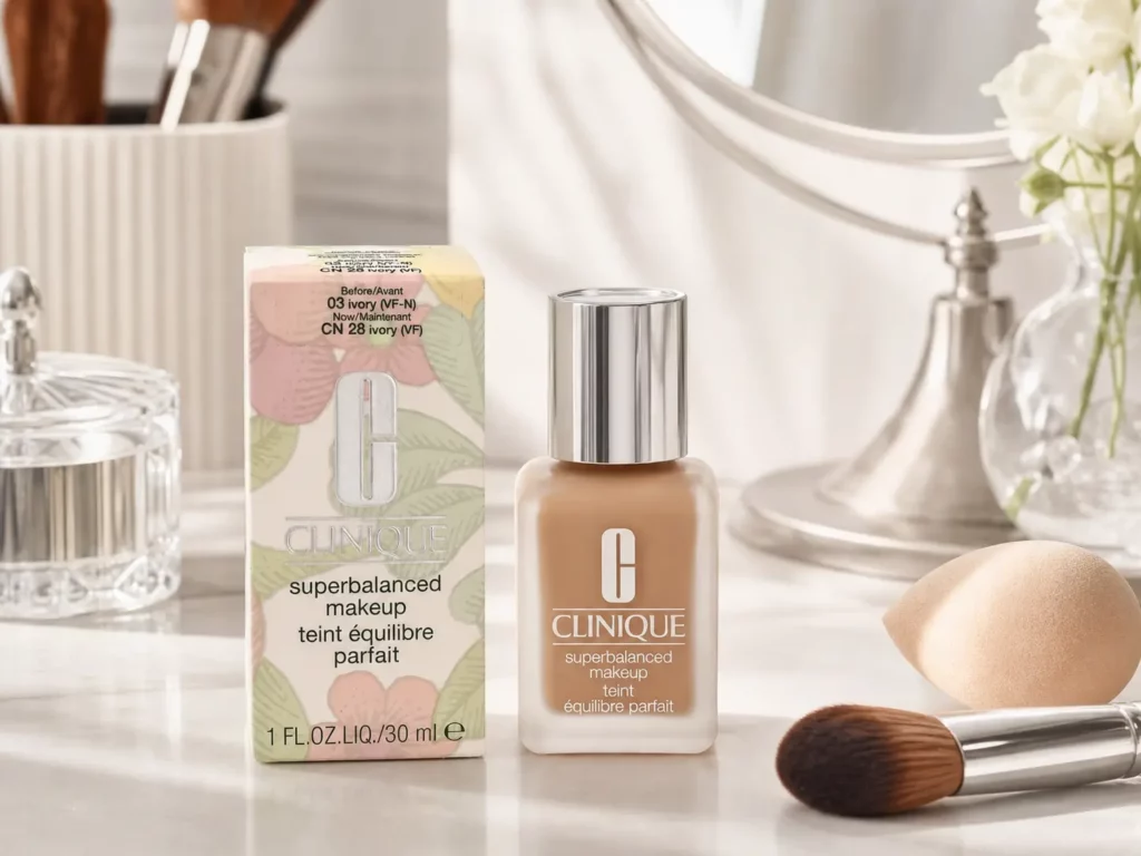 Clinique Superbalanced makeup SPF15 CN28 ivory - sfeerfoto shade-setting