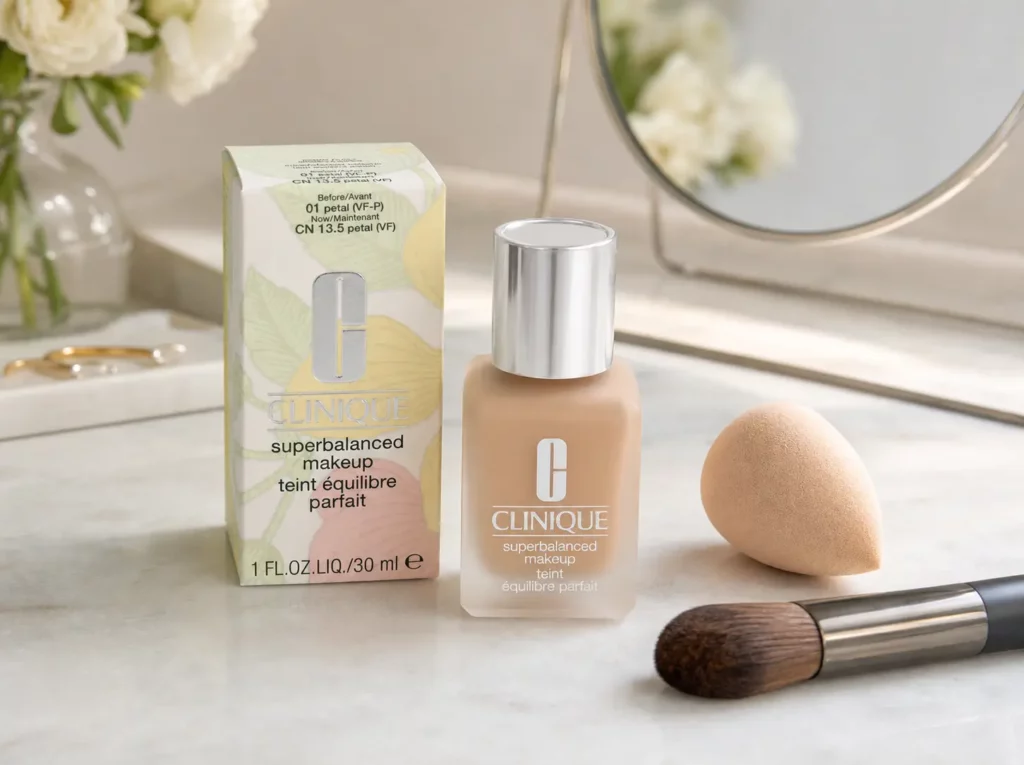 Clinique Superbalanced Makeup SPF15 WN22 Ecru - sfeerfoto shade-setting