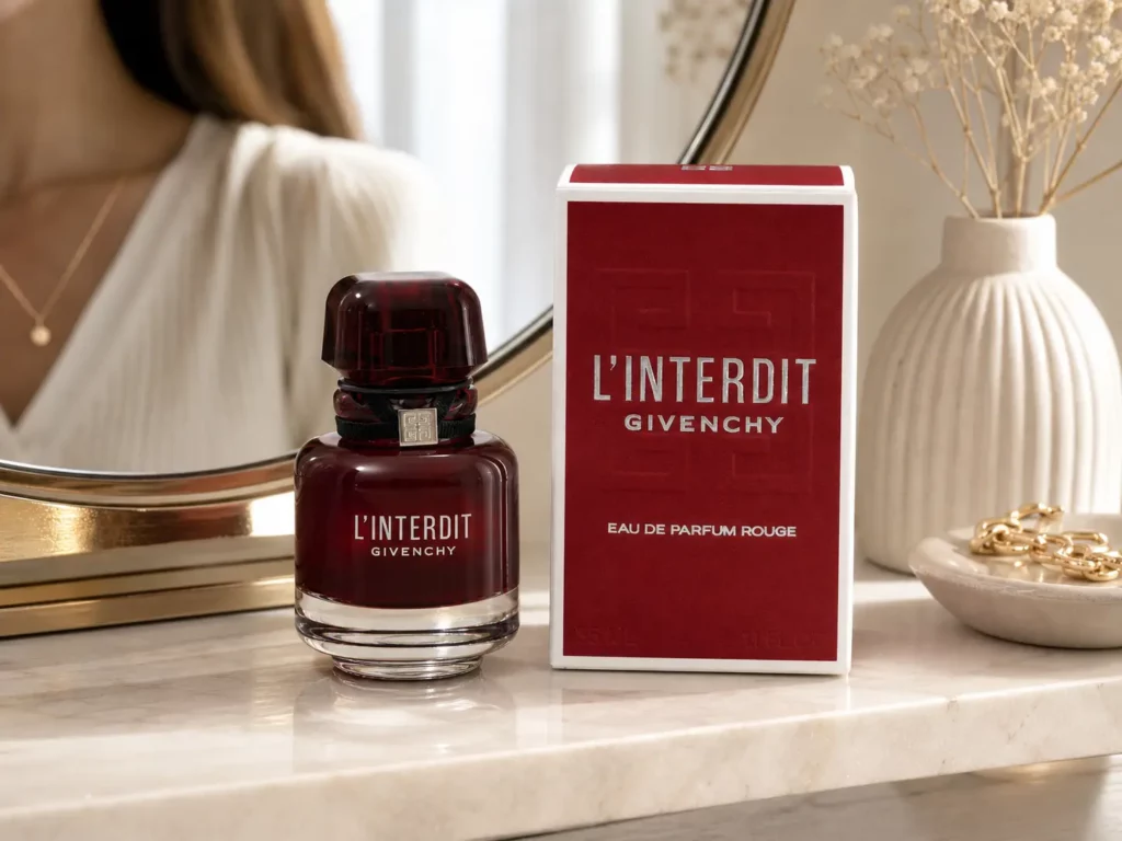 Givenchy L'Interdit Rouge Edp Spray - sfeerfoto kaptafel