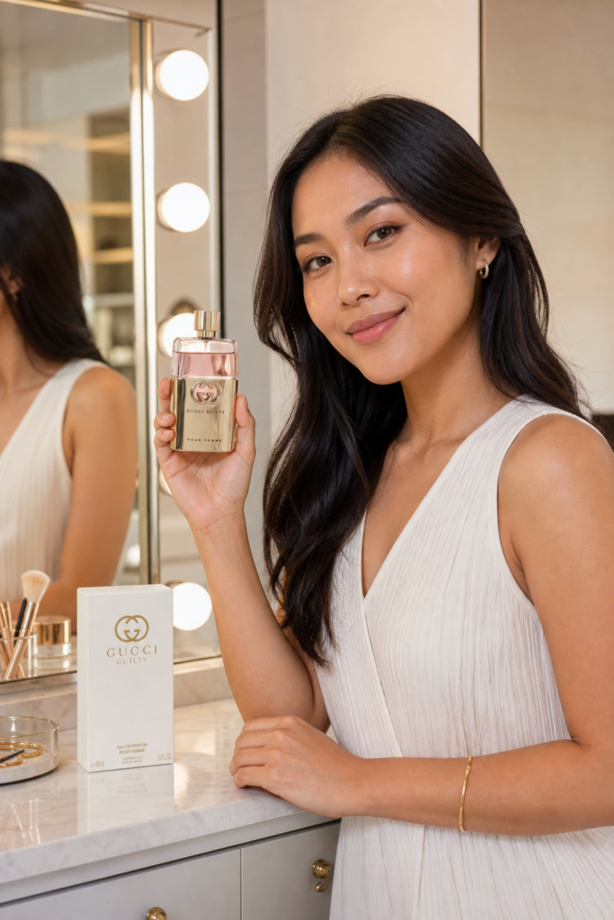Gucci Guilty Pour Femme EDP Spray - sfeerfoto in gebruik