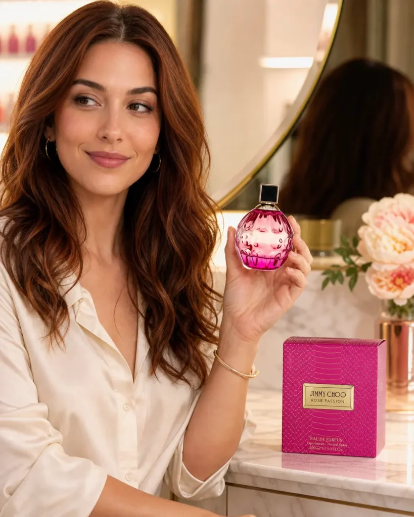 Jimmy Choo Rose Passion Edp Spray - sfeerfoto in gebruik