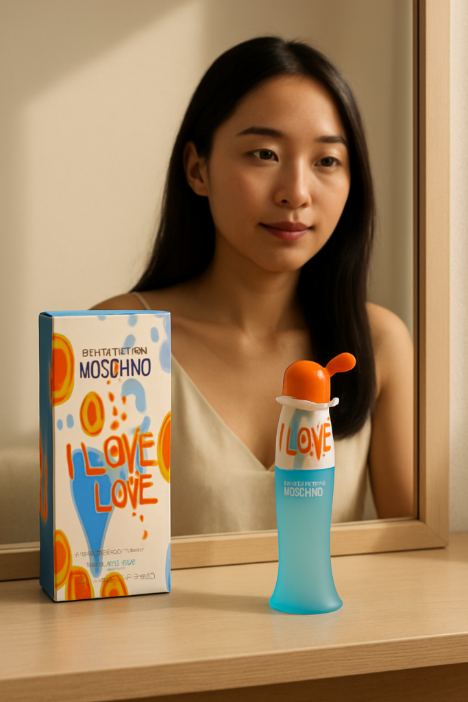 Moschino Cheap & Chic I Love Love EDT Spray 30ml - sfeerfoto kaptafel