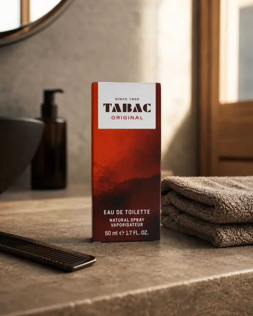 Tabac Original eau de toillette natural spray - sfeerfoto kaptafel
