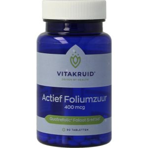 Actief Foliumzuur Quatrefolic 5-MTHF 400 mcg Vitakruid 90tb