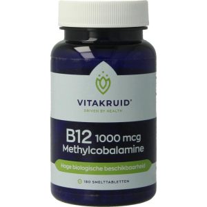 B12 1000 mcg Actief Methylcobalamine Vitakruid 180tb